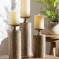 Hammered candle holders or vase