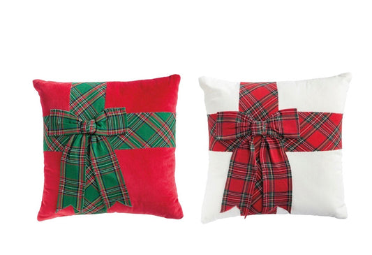 Tartan Bow Velvet Pillow