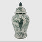 Jasper green parrot ceramic jar