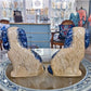 STAFFORDSHIRE FLOWER BASKET DOGS-BLUE -PAIR