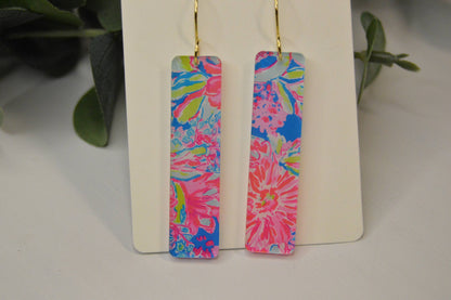 Preppy Earrings, Colorful Bar Earrings, Summer Earrings