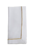 Embroidered Line Design Napkin - Gold 20"