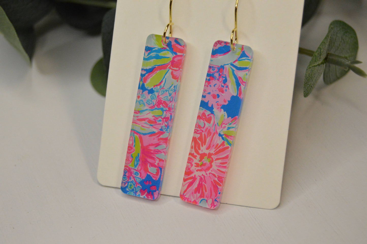 Preppy Earrings, Colorful Bar Earrings, Summer Earrings