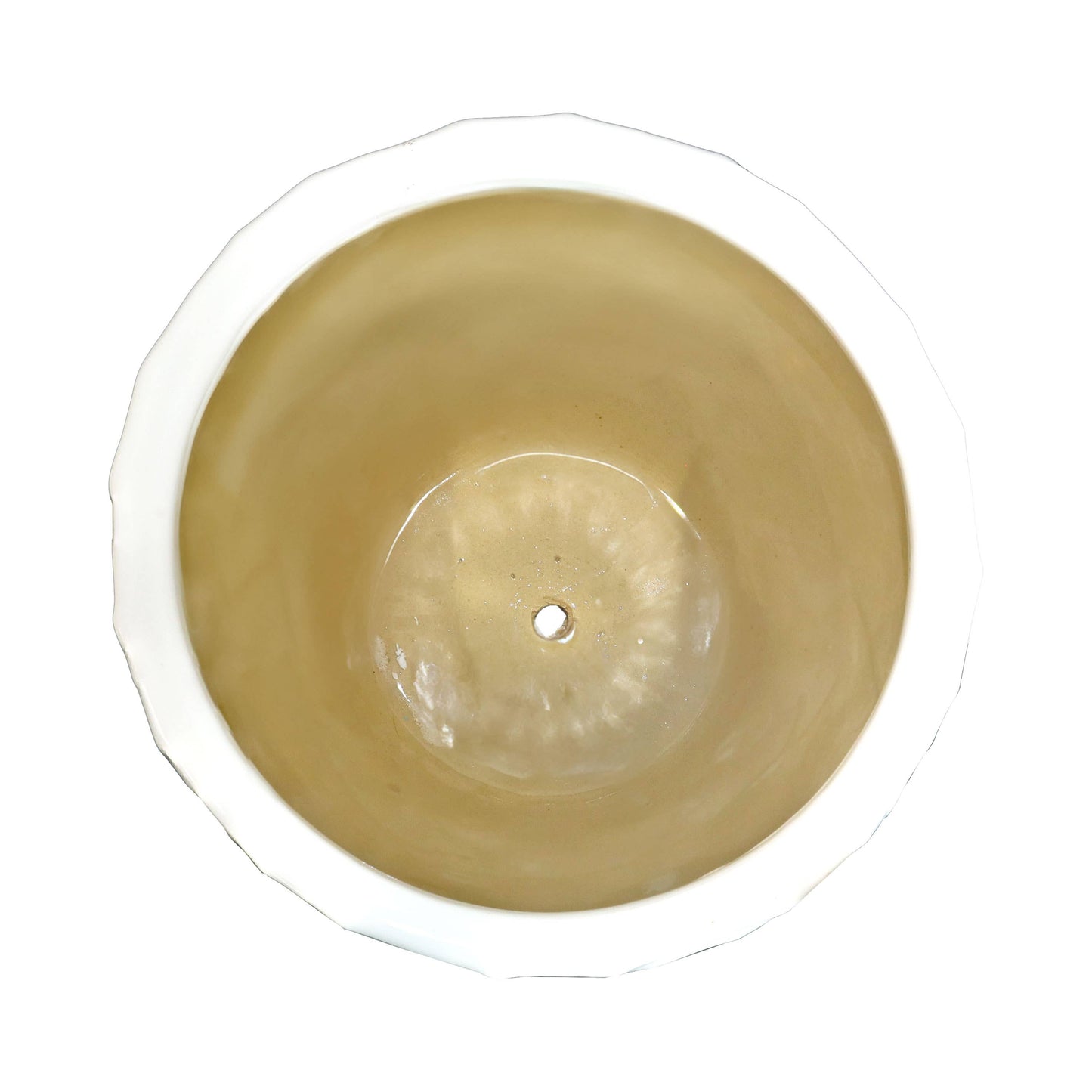 White Honeycomb Pattern Ceramic Planter - 13.5" -