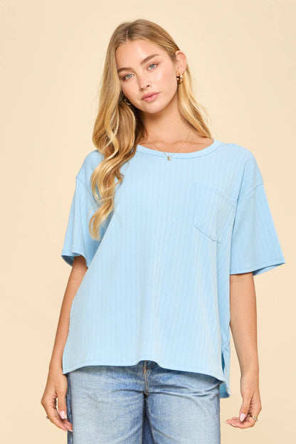 Boyfriend Ribbed Knit Top