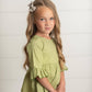 Kids Sage Ruffle Long Sleeve Winter Shirt With Buttons