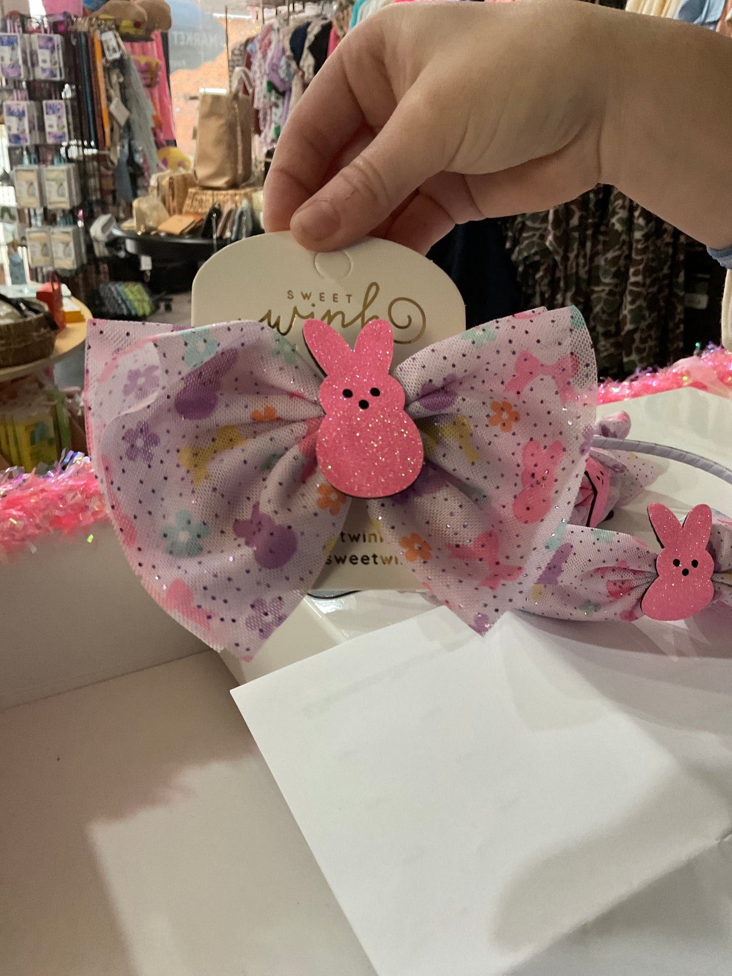 Coquette Easter Bunny Tulle Bow Clip