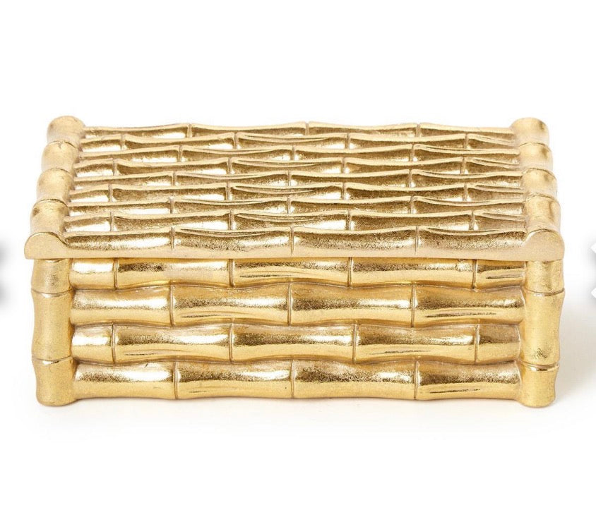 Gold Bamboo Box w/Velvet Lining