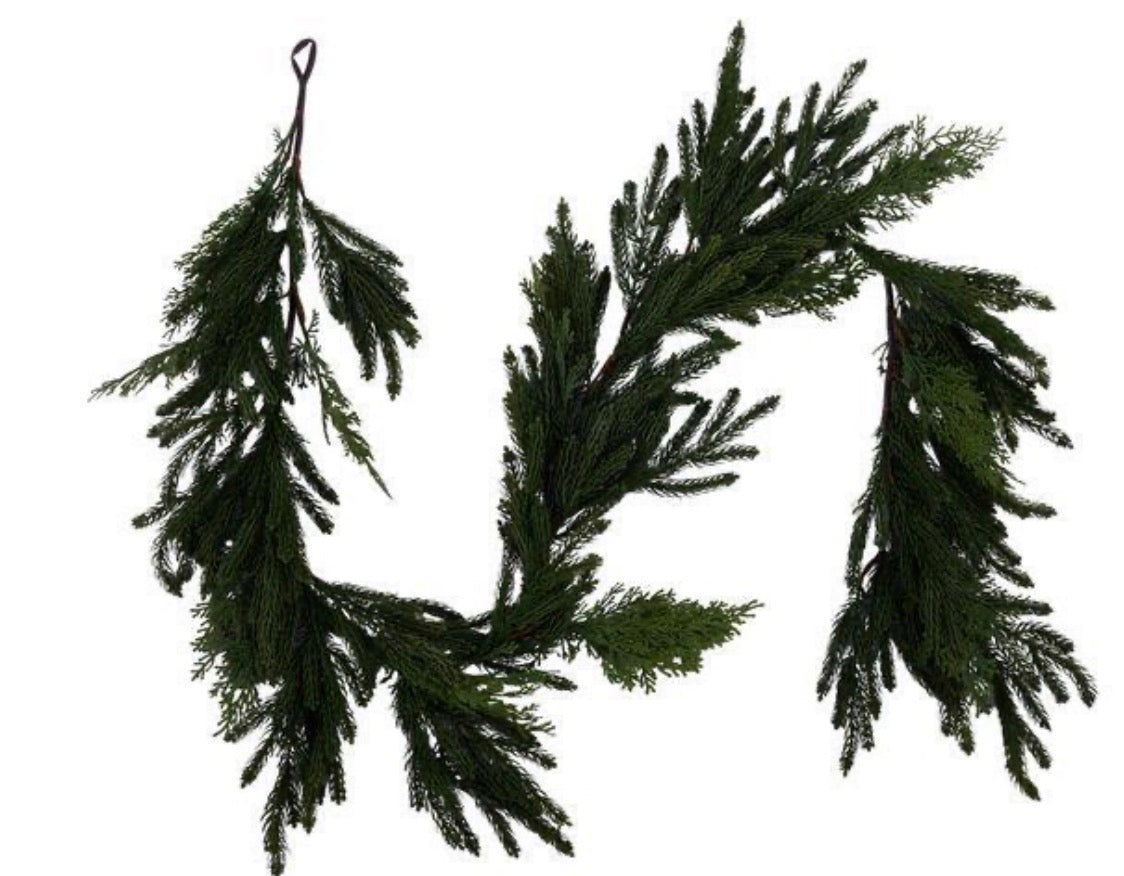 6'L CHUBBY WILLOW PINE/CEDAR GARLAND TT GREEN