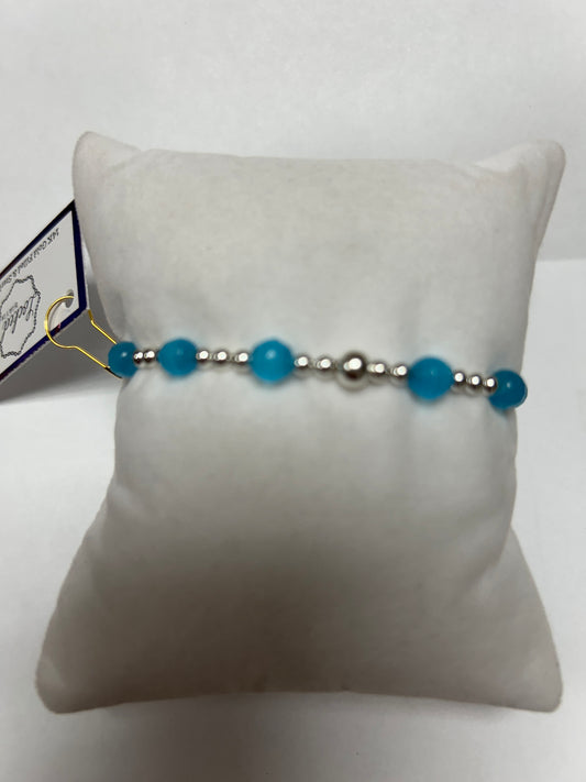 Blue Cat’s Eye Bracelet in Silver