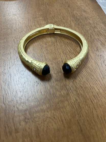 Hammered matte gold cuff bracelet