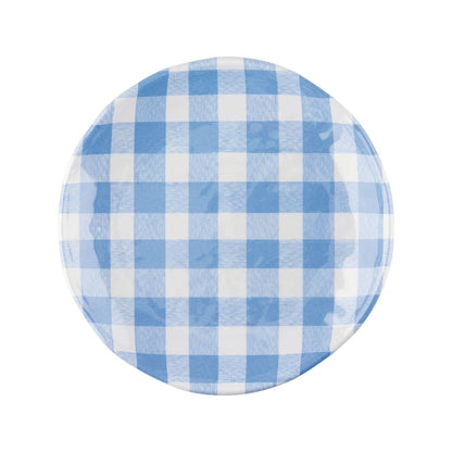 Gingham 6" Melamine Plates, Blue