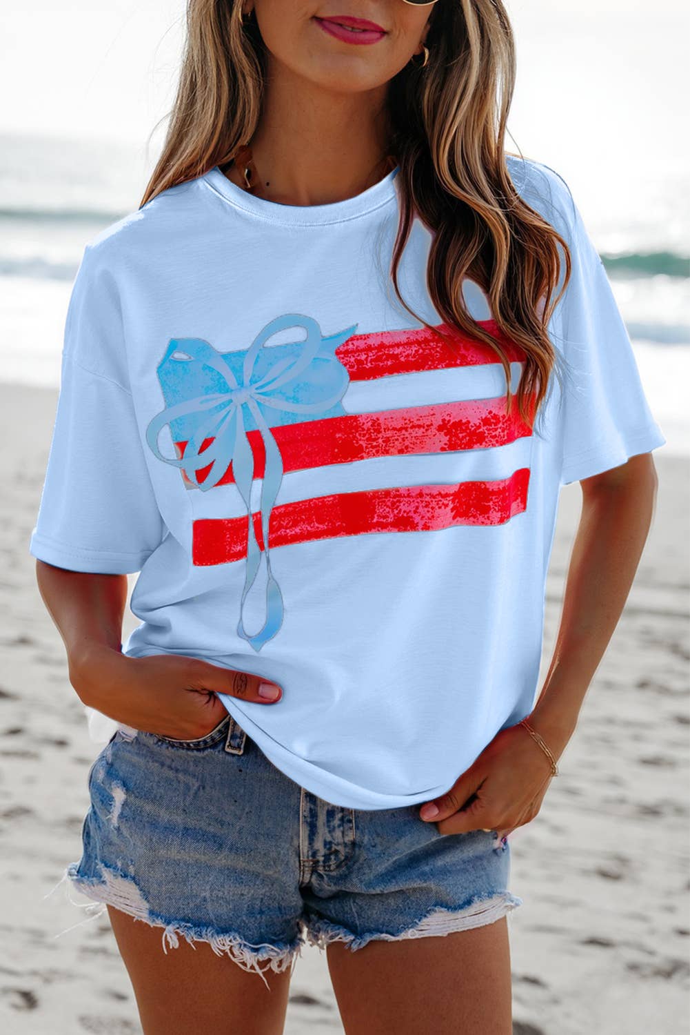 LDC Flag Bow Graphic Crewneck Tee