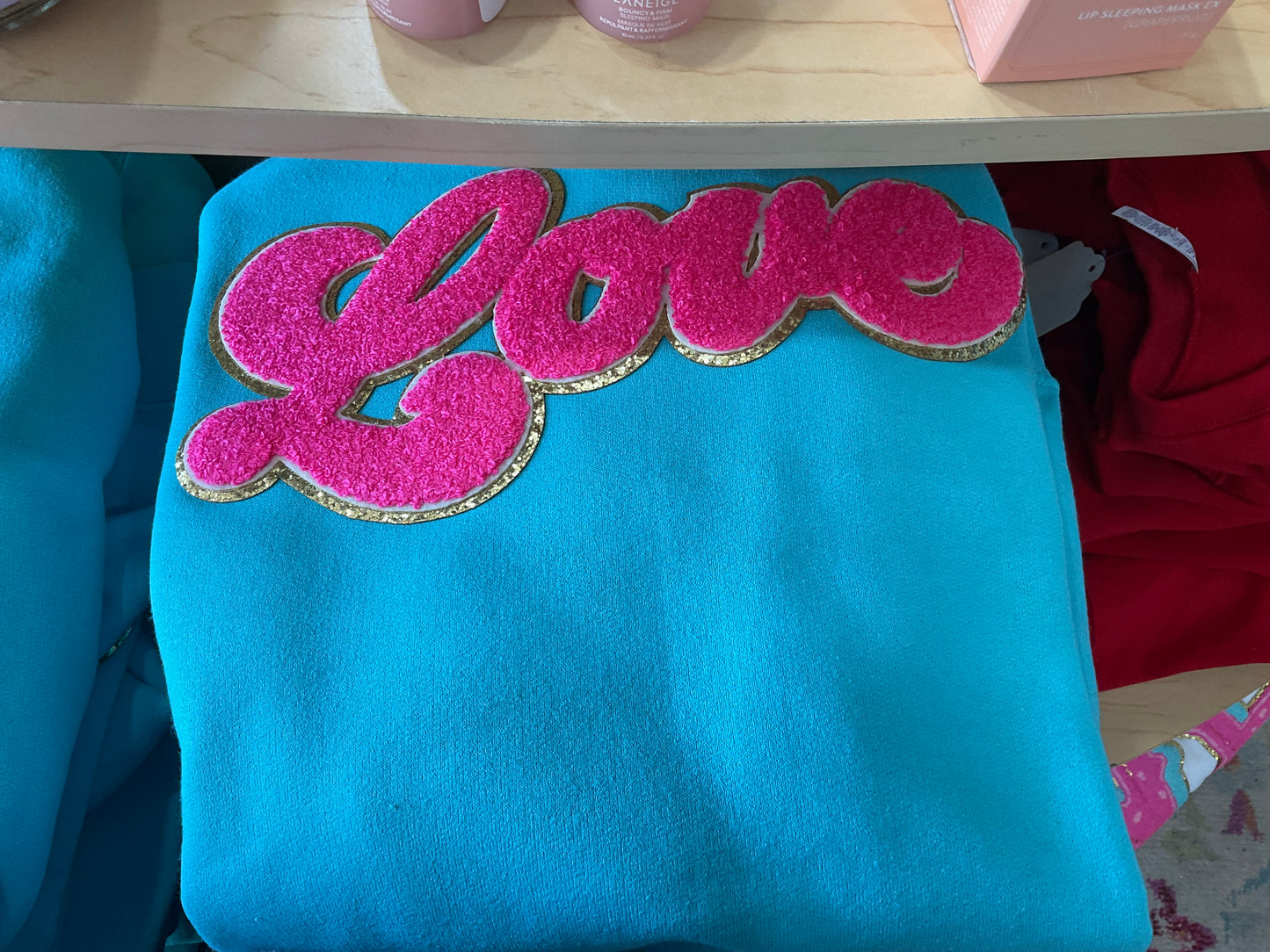 Valentine’s Day patch sweatshirts