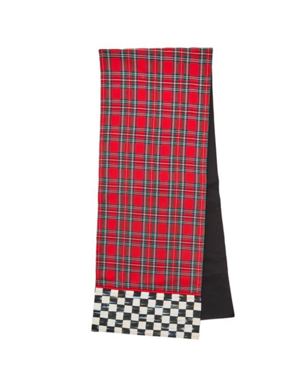 red tartan check table runner