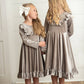 Kids Gray Silver Velvet Ruffle Fancy Christmas Party Dress