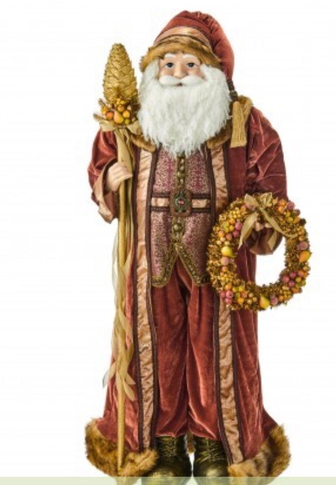 48" CHARLESTON SANTA W/PINECONE STAFF