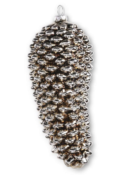 7.5 Inch Antique Silver Pinecone Ornament