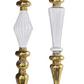 11" Gold And Clear Finial Ornament