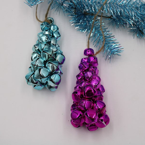 Metallic jingle bell tree ornament