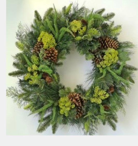 28IN PINE & SEED WREATH