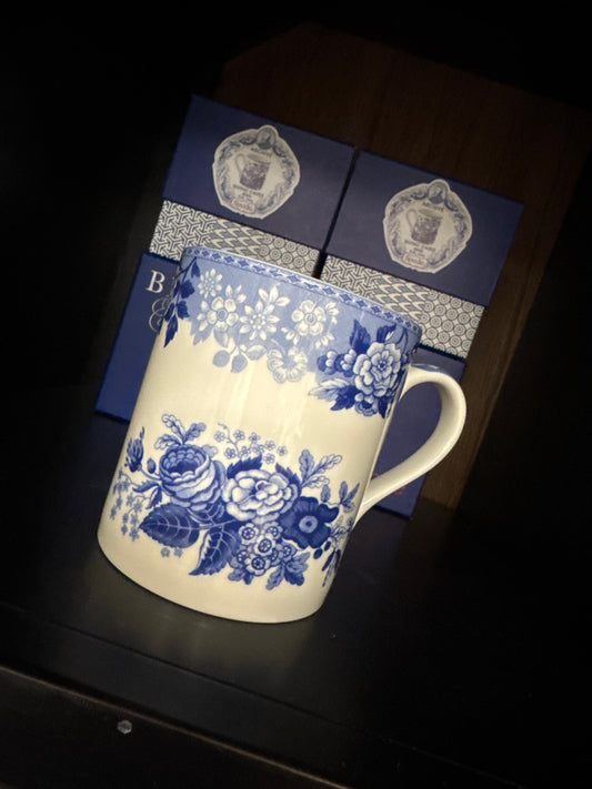 Blue rose mug
