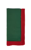 Two-Tone Hemstitch Napkin - Jasper Green