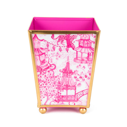 Garden Party Enameled Square Cachepot Planter