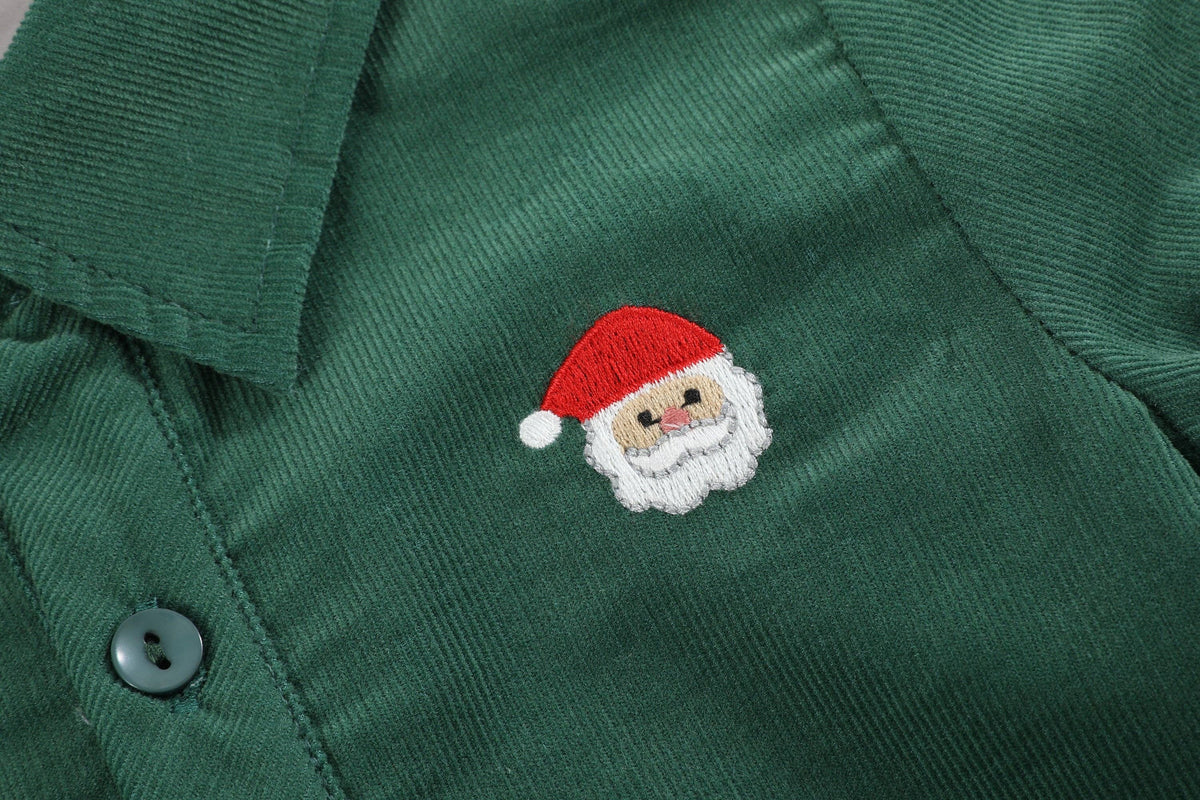 Green Corduroy Santa Dress Shirt