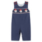 Navy Blue Santa Smocked Overalls