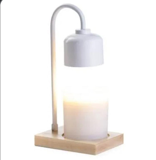 Arched candle warmer white wood