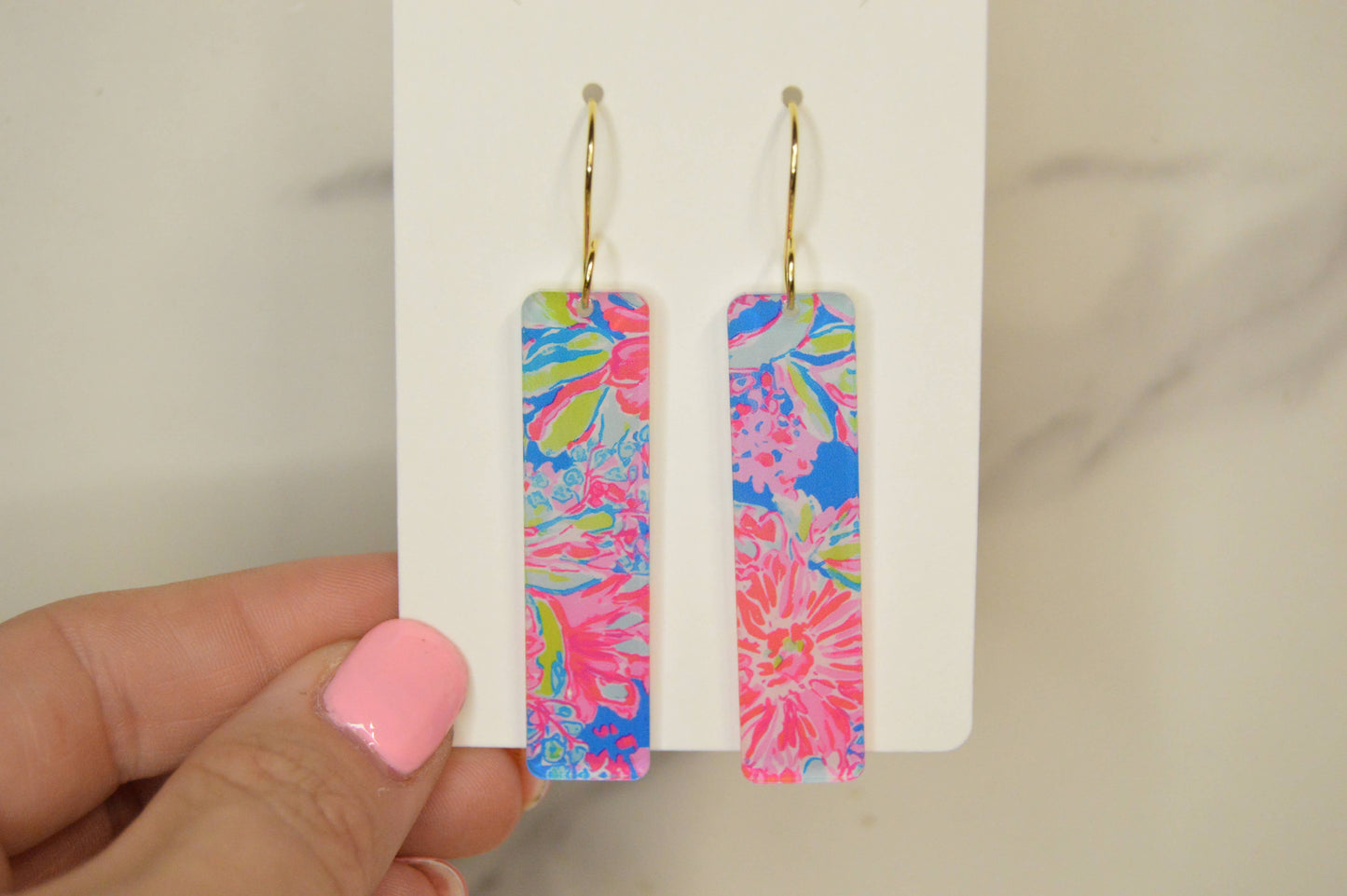 Preppy Earrings, Colorful Bar Earrings, Summer Earrings
