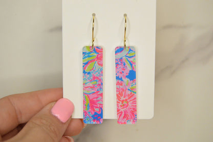 Preppy Earrings, Colorful Bar Earrings, Summer Earrings