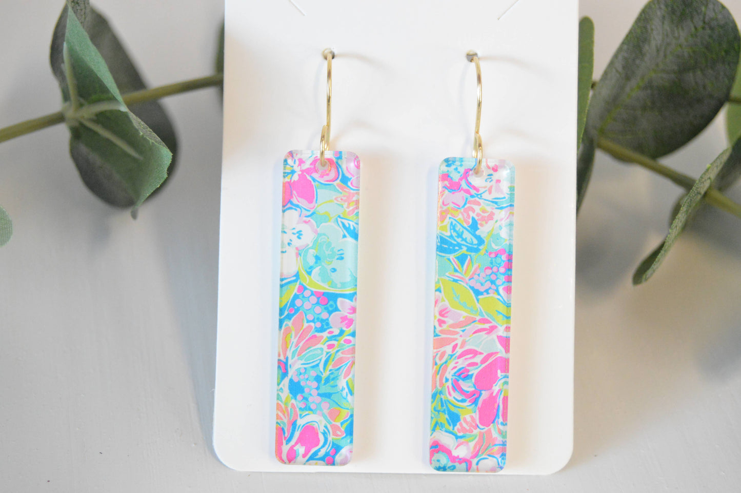 Preppy Earrings, Colorful Bar Earrings, Summer Earrings