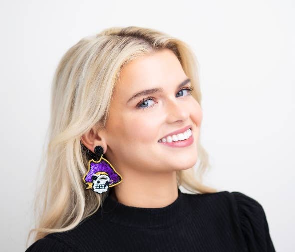 Purple/Gold Pirate Earrings