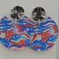 July 4th Earrings, Acrylic Earrings, Fourth of July