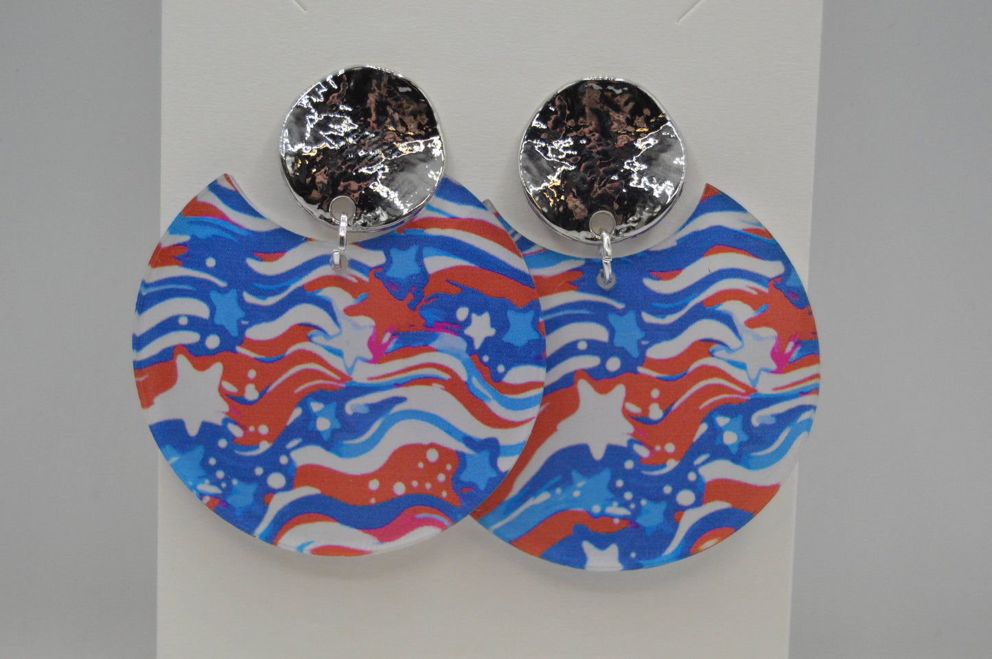 July 4th Earrings, Acrylic Earrings, Fourth of July