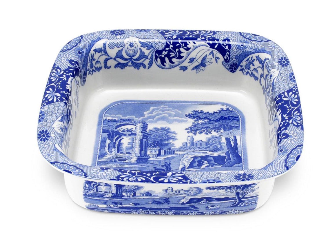 Blue Italian Square Dish