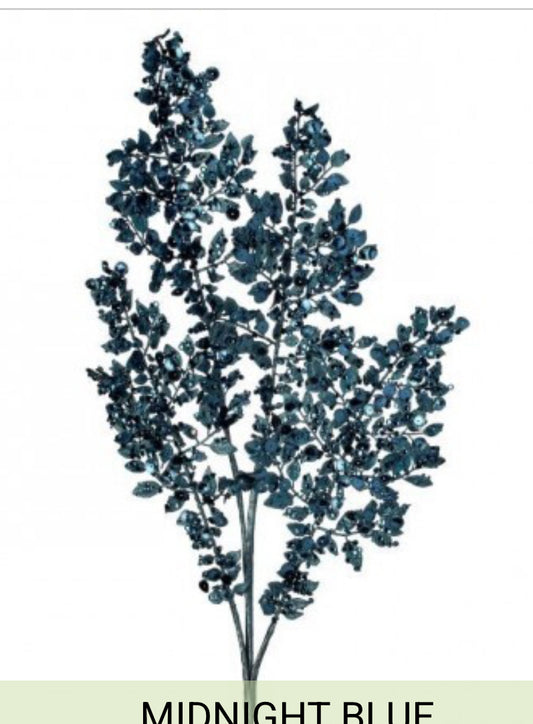 33” metallic leaves sequin spray
