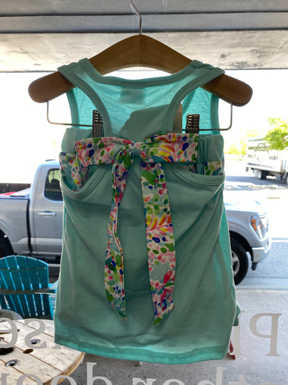Aqua pocket bow vest ruffle short set