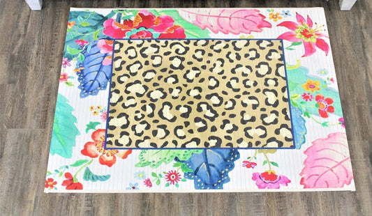 35 X 48in Tobacco
Leaf Leopard Bamboo Rug