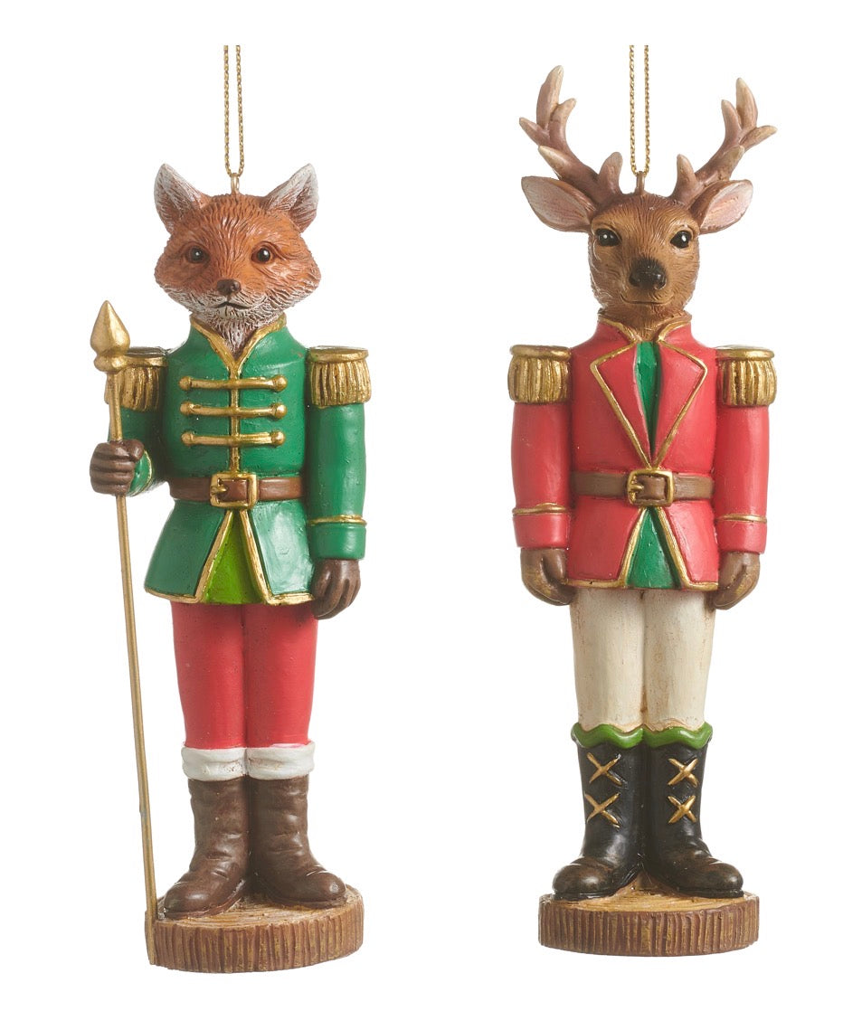 5.5" Fox And Deer Ornaments