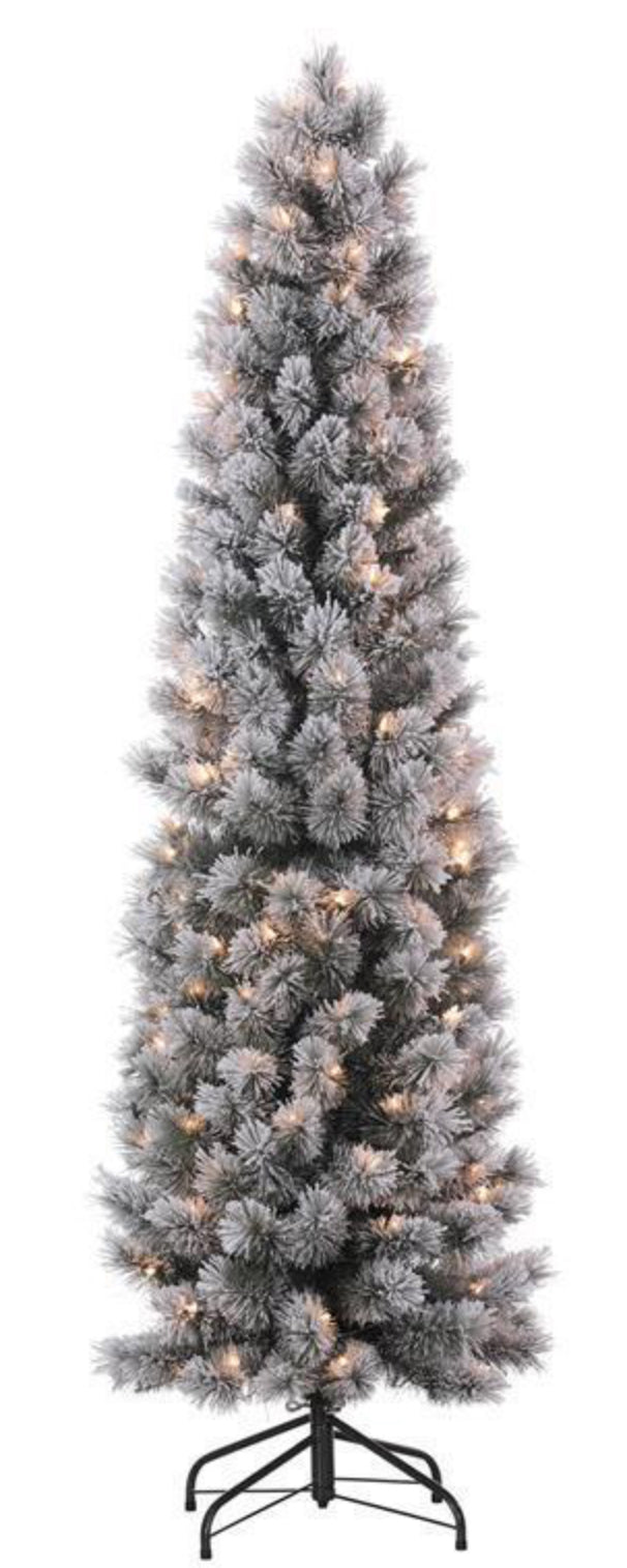 7' SNOWY TETON PINE, PRE-LIT W/200 CLEAR LIGHTS, 296 TIPS, 25" DIAMETER