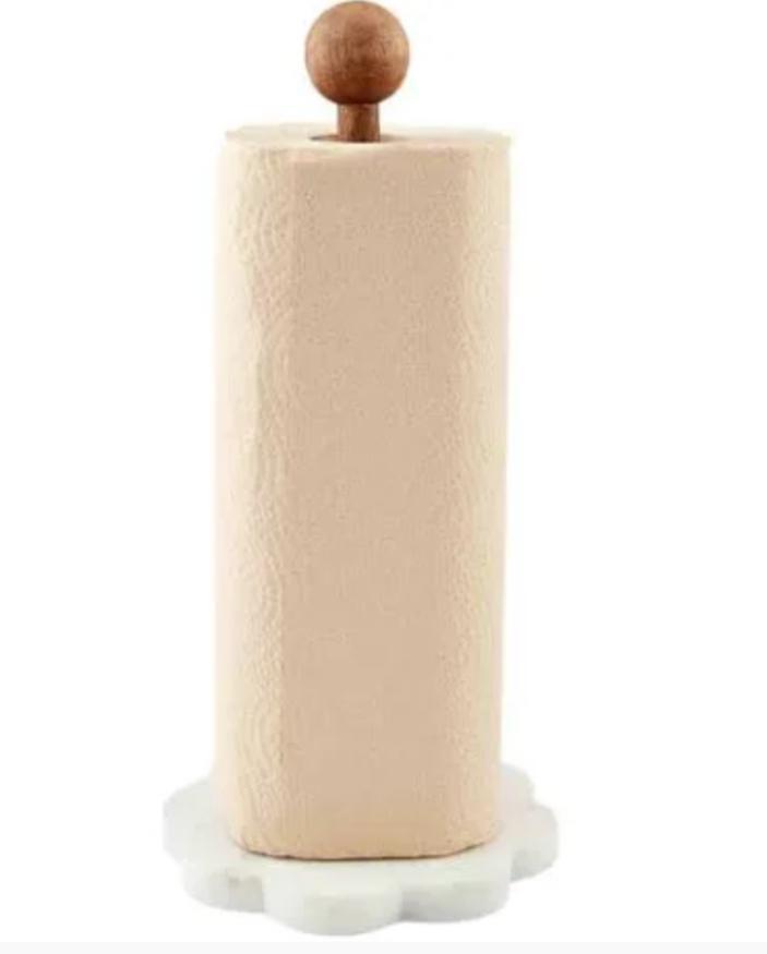 Scalloped paper towel holder