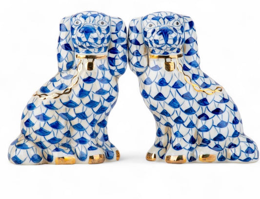 Staffordshire small dog- azure waves