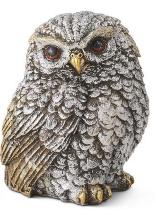 Silver and Gold Metallic Resin Owls
