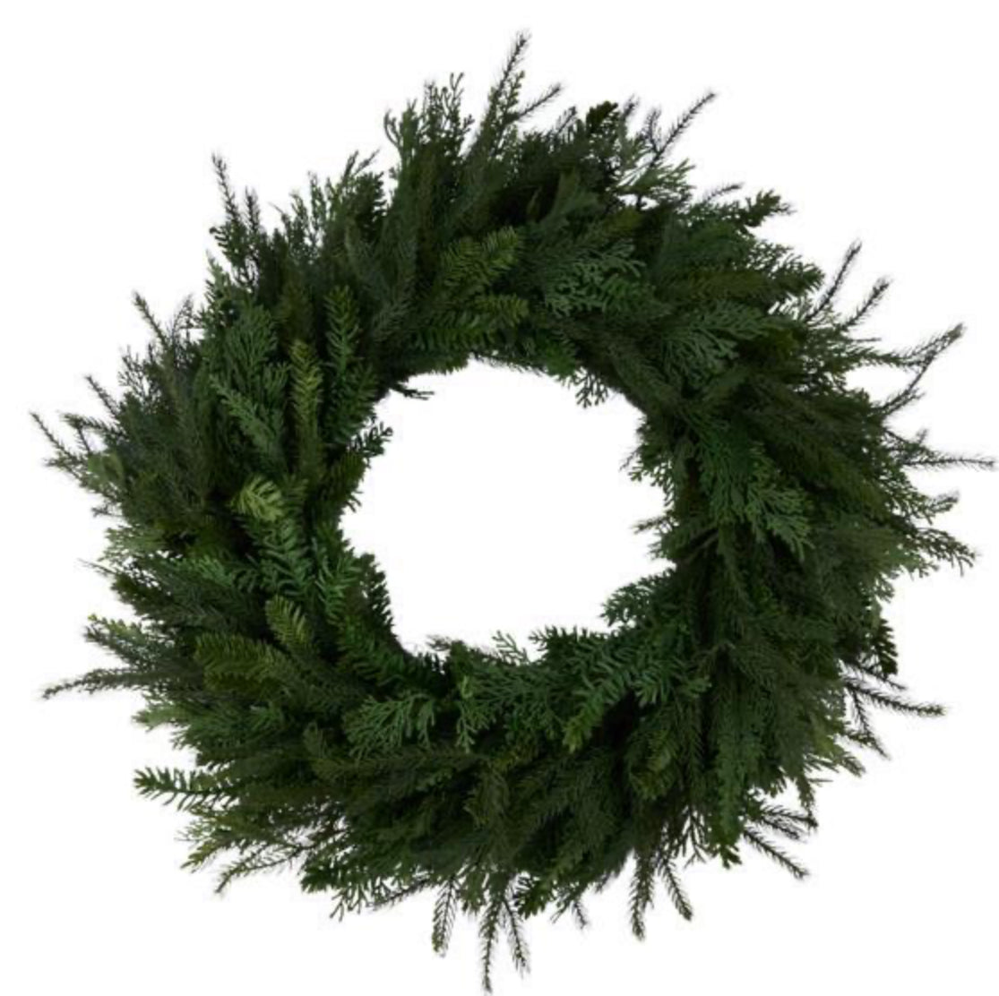 30"DIA R/T CEDAR/MIXED PINE/JUNIPER WREATH MULTI GREEN