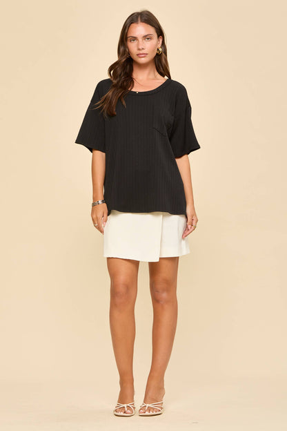 Boyfriend Ribbed Knit Top