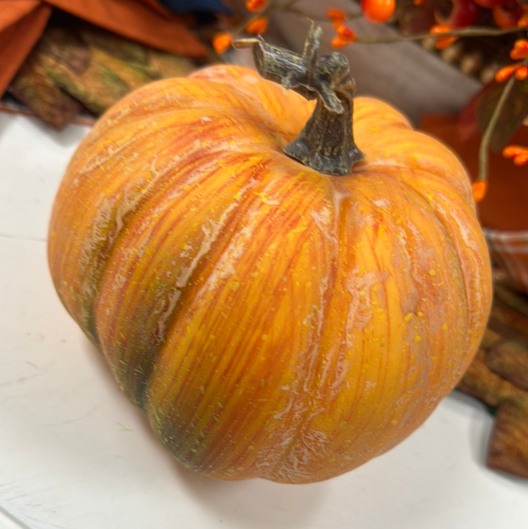 Orange and green streaked Pumpkin