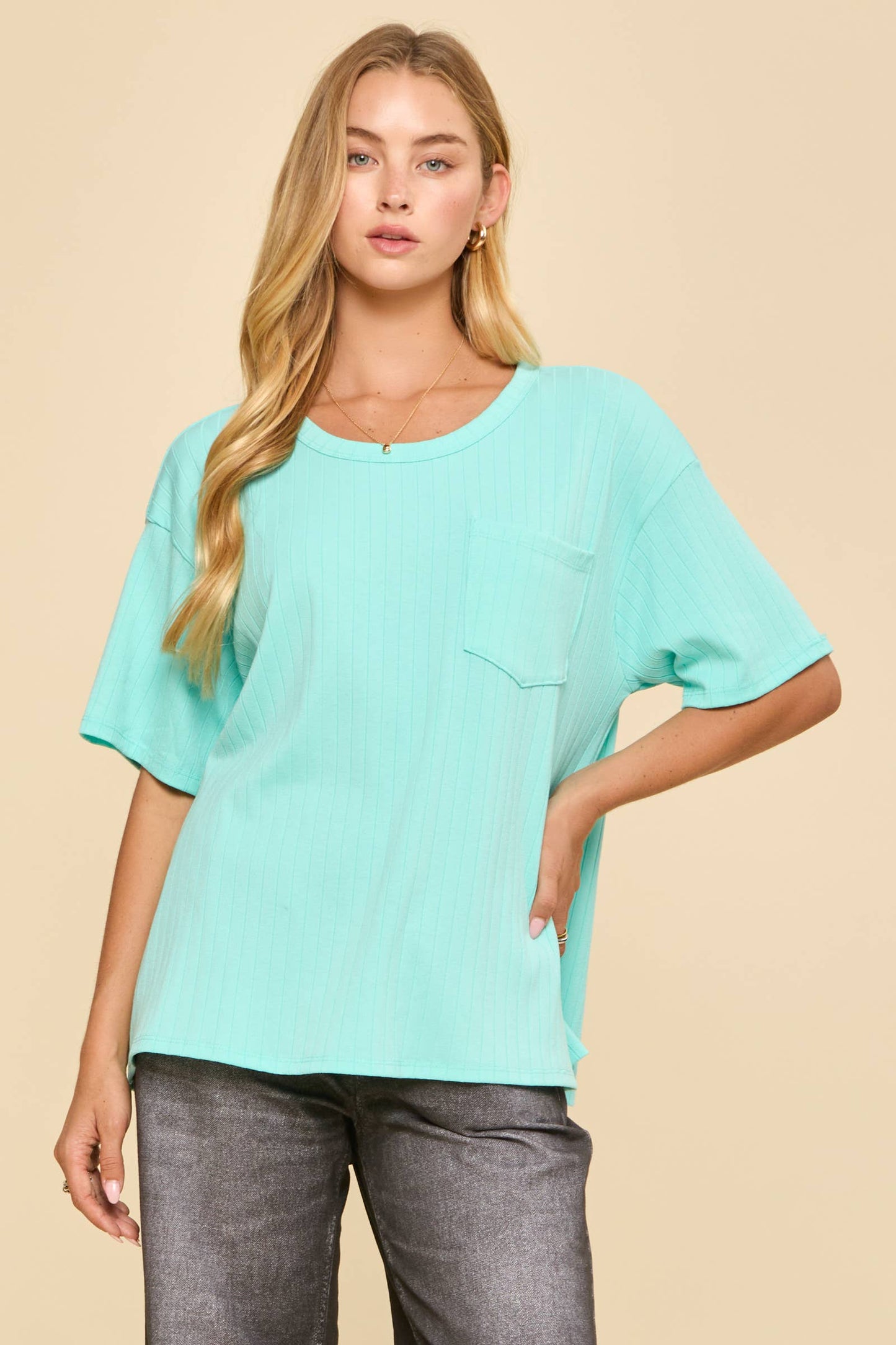 Boyfriend Ribbed Knit Top